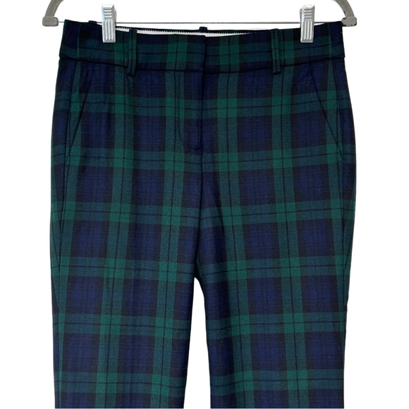 J. Crew Cameron Green and Blue Plaid Pants 4P - Picture 4 of 9